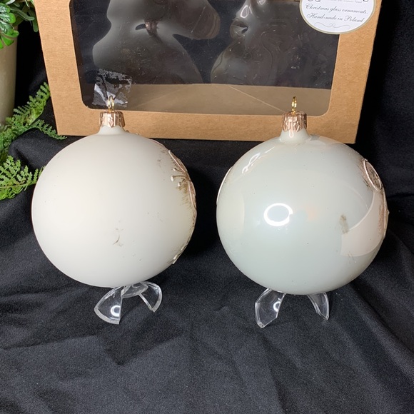 Set of 2 VITBIS hand blown / handmade glass Christmas ornaments made in Poland - Picture 8 of 10